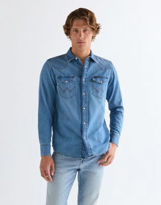 Wrangler Regular Western Shirt Mid Light Wash