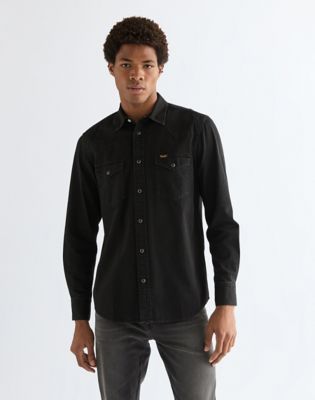 Wrangler Regular Western Shirt Rinse czarny