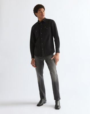 Regular Western Shirt in Rinse Black