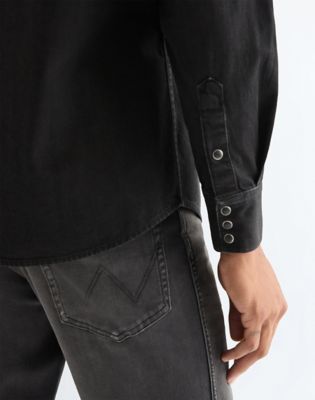 Regular Western Shirt in Rinse Black