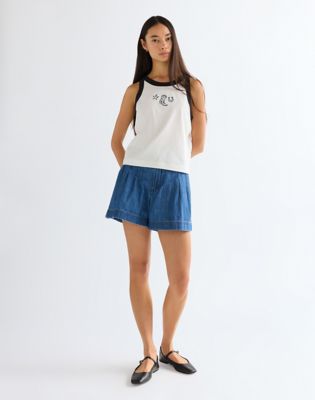 Slim Ringer Tank in Worn White