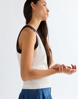 Slim Ringer Tank in Worn White