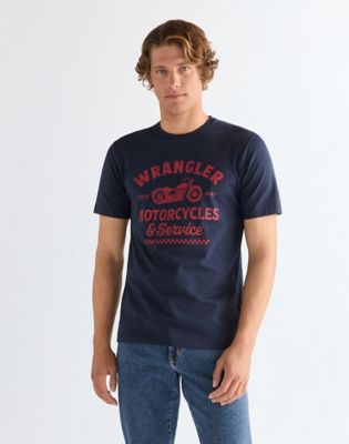 Wrangler Regular Americana Koszulka granatowy