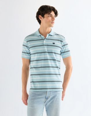 Wrangler Regular koszulka polo w paski Forget Me Not