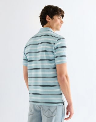 Wrangler Regular koszulka polo w paski Forget Me Not