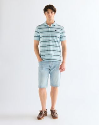 Regular Stripe Polo Shirt in Forget Me Not
