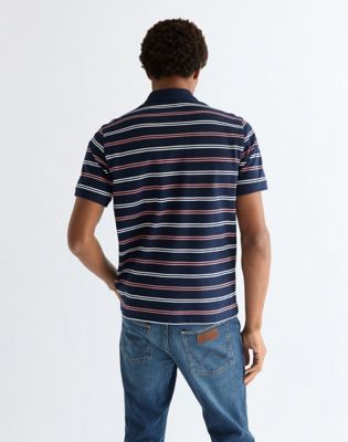 Wrangler Regular koszulka polo w paski granatowy