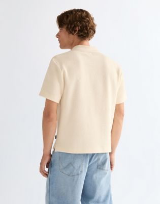 Relaxed Polo Sweater in Egret