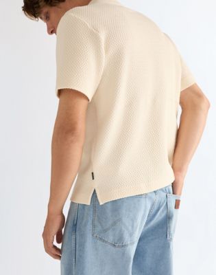Relaxed Polo Sweater in Egret