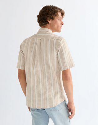 Wrangler Regular Lightweight Shirt brązowy biały