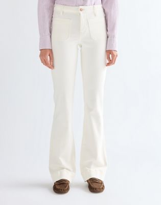 Wrangler Spodnie z rozszerzanymi nogawkami Lightweight Jean biały znoszony