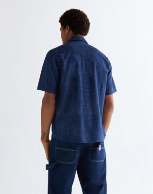 Wrangler Regular Szorty Sleeve Western Shirt Indigo niebieski