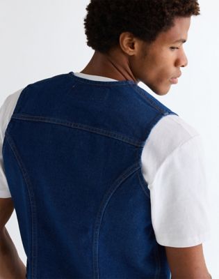 Regular Cowboy Cut Vest in Prewashed Indigo