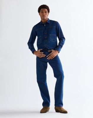Regular Cowboy Cut Vest in Prewashed Indigo