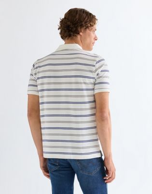 Wrangler Regular koszulka polo w paski biały znoszony