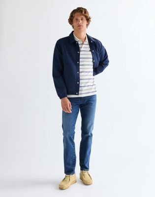 Regular Stripe Polo Shirt in Worn White