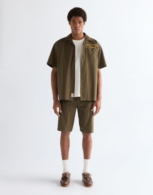 Relaxed Lightweight Short Sleeve Utility Shirt in Wren