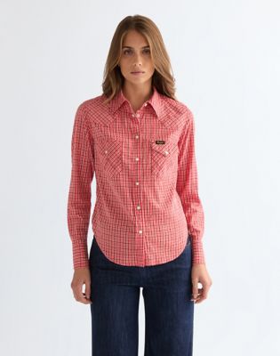 Wrangler obcisłe Western Shirt Flame Scarlet
