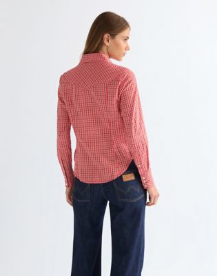 Wrangler obcisłe Western Shirt Flame Scarlet