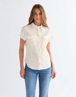 Wrangler obcisłe Lightweight Stylized Western Shirt Egret