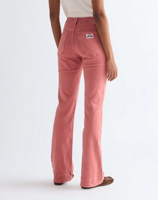 Flare Jean in Washed Red