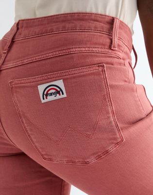 Flare Jean in Washed Red