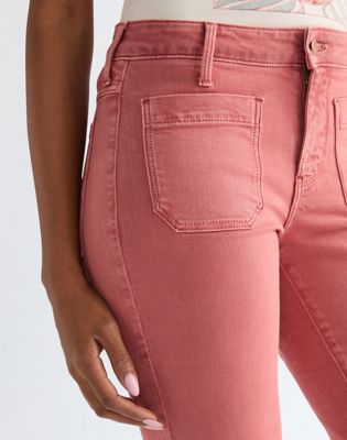 Flare Jean in Washed Red