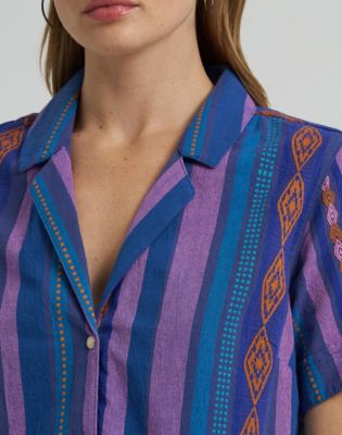 Lainey Wilson x Wrangler Jacquard Shirt in Blue