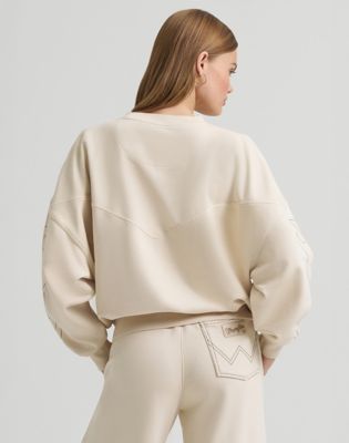 Lainey Wilson x Wrangler Cowboy Sweatshirt in Cream