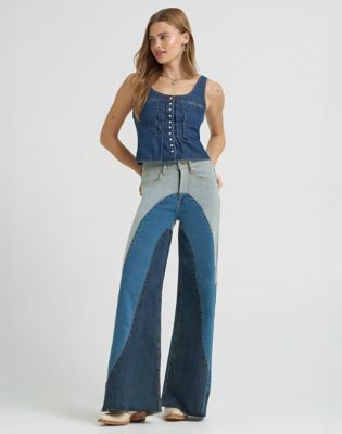 Lainey Wilson x Wrangler Groovy Wide Leg Jean in Denim