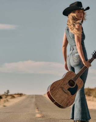 Lainey Wilson x Wrangler Denim Catsuit in Denim