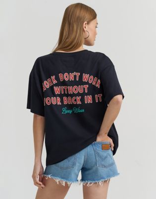 Lainey Wilson x Wrangler Work Dont Work Tee in Black