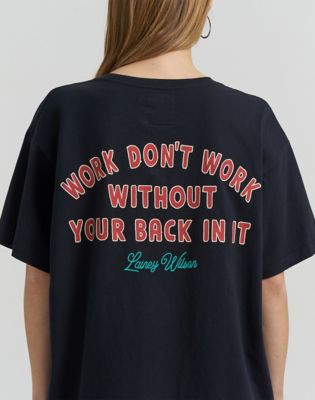 Lainey Wilson x Wrangler Work Dont Work Tee in Black