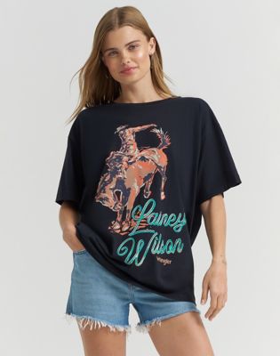 Lainey Wilson x Wrangler Work Dont Work Tee in Black