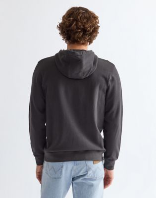Regular Sign Off Hoodie in Faded Black