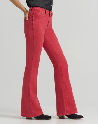 Lainey Wilson x Wrangler Lainey Flare Jean in Washed Red