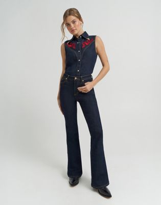 Lainey Wilson x Wrangler Lainey Flare Jean in Rinse