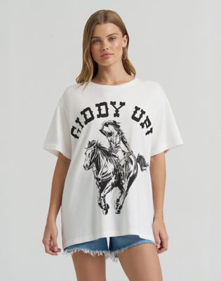Lainey Wilson x Wrangler Giddy Up Tee in White