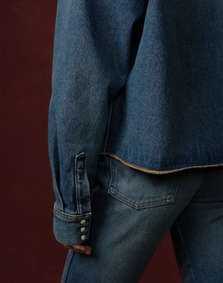 Wrangler&reg; x Cherry Denim Shirt Jacket in Denim