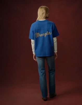 Wrangler&reg; x Cherry Football Jersey in Royal Blue