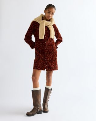 Slim Western Dress in Cross Stitch Floral