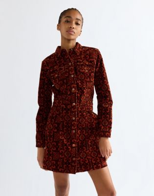 Slim Western Dress in Cross Stitch Floral