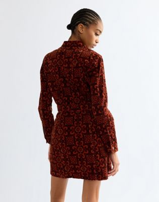 Slim Western Dress in Cross Stitch Floral