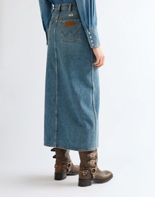 Slim Maxi Skirt in Worn Legacy