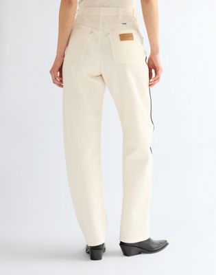 Piped Sleek Barrel Trousers in Egret