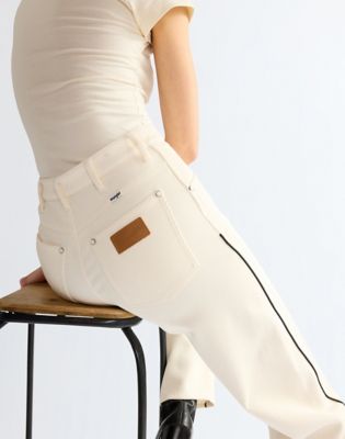Piped Sleek Barrel Trousers in Egret