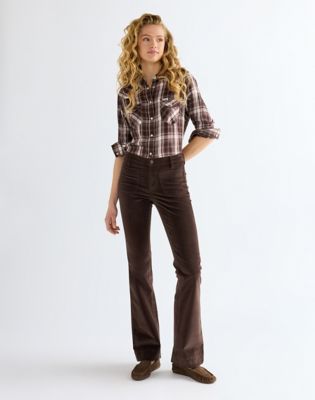 Flare Trousers in Chocolate Torte