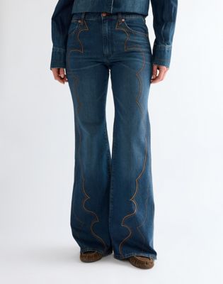 70s Western Flare Jean in Saloon Shadow