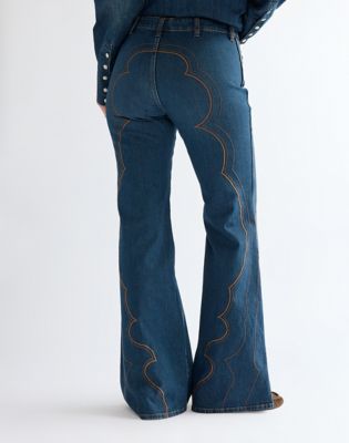70s Western Flare Jean in Saloon Shadow