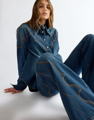 70s Western Flare Jean in Saloon Shadow